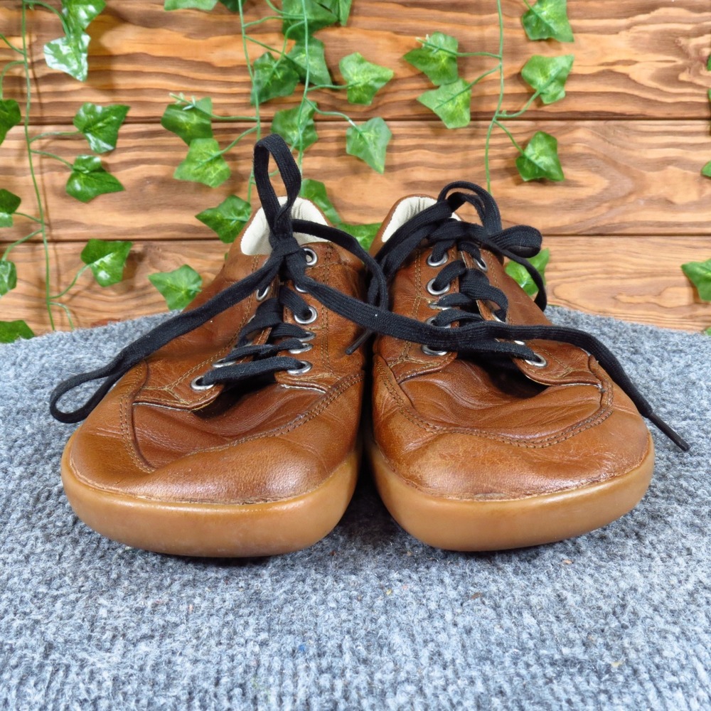 Splay Freestyle Unisex Barefoot Shoes Sz M7 W9 Minimalist Brown Leather Gum Sole - Picture 2 of 9